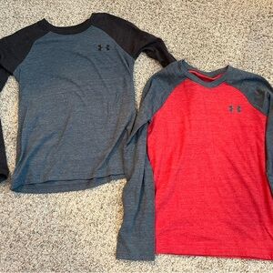 Under Armour Boys' Long Sleeve Raglan Tees - Red and Gray
